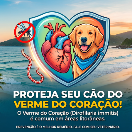 Ilustração sobre o verme do coração em cães