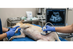 Ilustração da especialidade de ultrassonografia veterinária